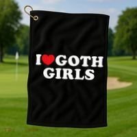 I Love Goth Girl Golf Towel thumb 1