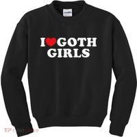 I Love Goth Girl Kids Sweatshirt thumb 0