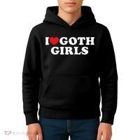 I Love Goth Girl Kids Hoodie thumb 4