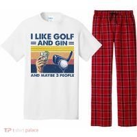I Like Golf And Gin And Maybe 3 People Pajama Set thumb 0