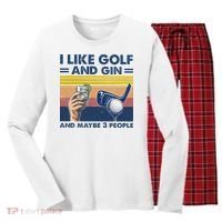 I Like Golf And Gin And Maybe 3 People Women's Long Sleeve Flannel Pajama Set  thumb 0