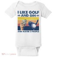 I Like Golf And Gin And Maybe 3 People Baby Bodysuit thumb 0