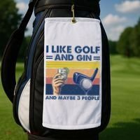 I Like Golf And Gin And Maybe 3 People Golf Towel thumb 2
