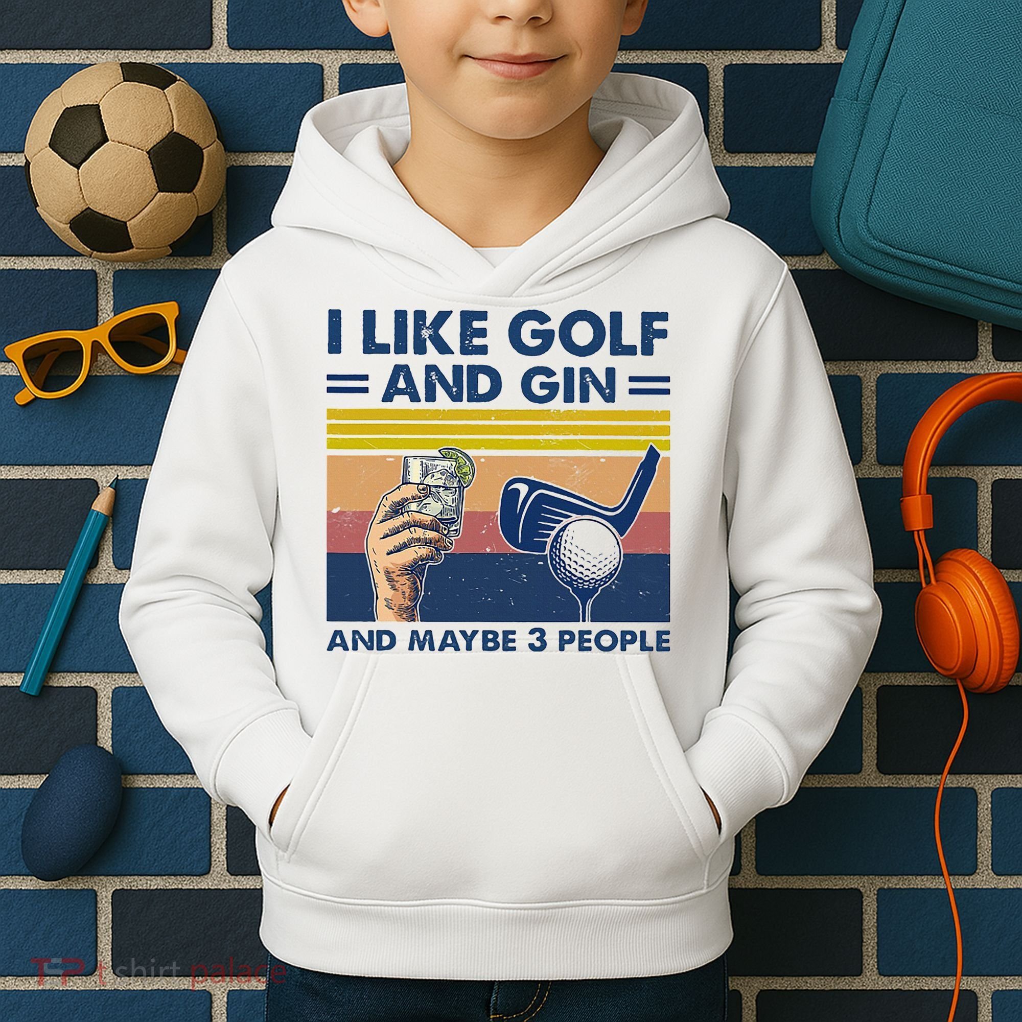 I Like Golf And Gin And Maybe 3 People Kids Hoodie