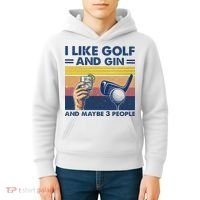 I Like Golf And Gin And Maybe 3 People Kids Hoodie thumb 4