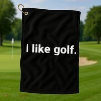 I Like Golf. Minimalism Fun  Golf Towel thumb 1