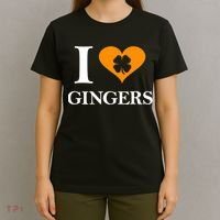 I Love Gingers Heart Shamrock Redhead Lover Shirt T-Shirt thumb 4