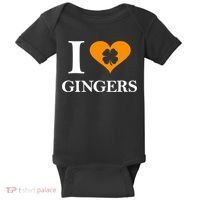 I Love Gingers Heart Shamrock Redhead Lover Shirt Baby Bodysuit thumb 0