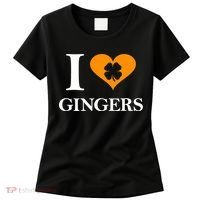 I Love Gingers Heart Shamrock Redhead Lover Shirt Women's T-Shirt thumb 0