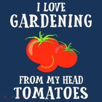 I Love Gardening From My Head Tomatoes Funny Gardener Tee Hoodie thumb 2