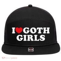 I Love Goth I Heart Goth 7 Panel Mesh Trucker Snapback Hat thumb 0