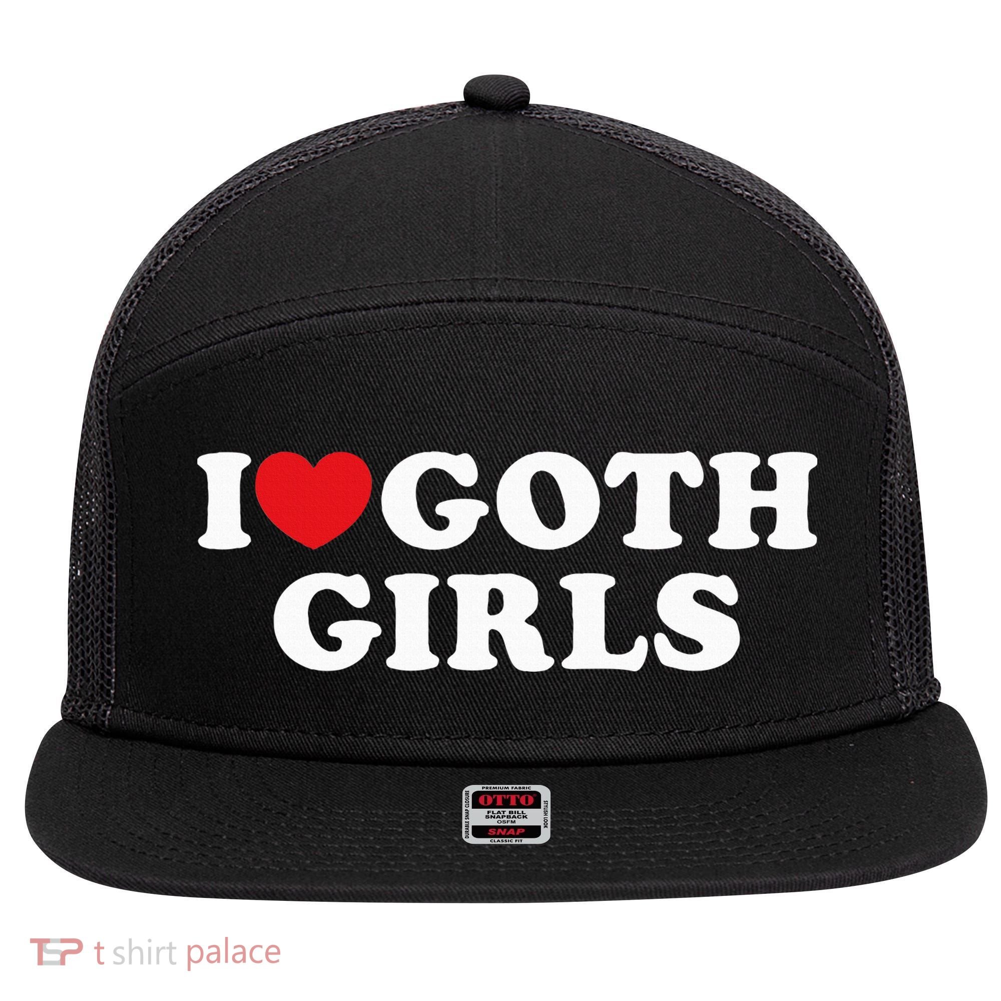 I Love Goth I Heart Goth 7 Panel Mesh Trucker Snapback Hat