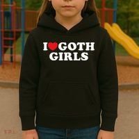I Love Goth I Heart Goth Kids Hoodie thumb 3