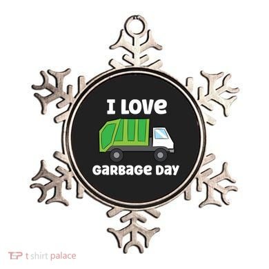I Love Garbage Day Garbage Truck Gift Ornament