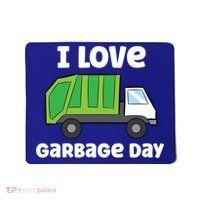 I Love Garbage Day Garbage Truck Gift Mousepad thumb 0