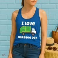 I Love Garbage Day Garbage Truck Gift Women's Tank Top thumb 2