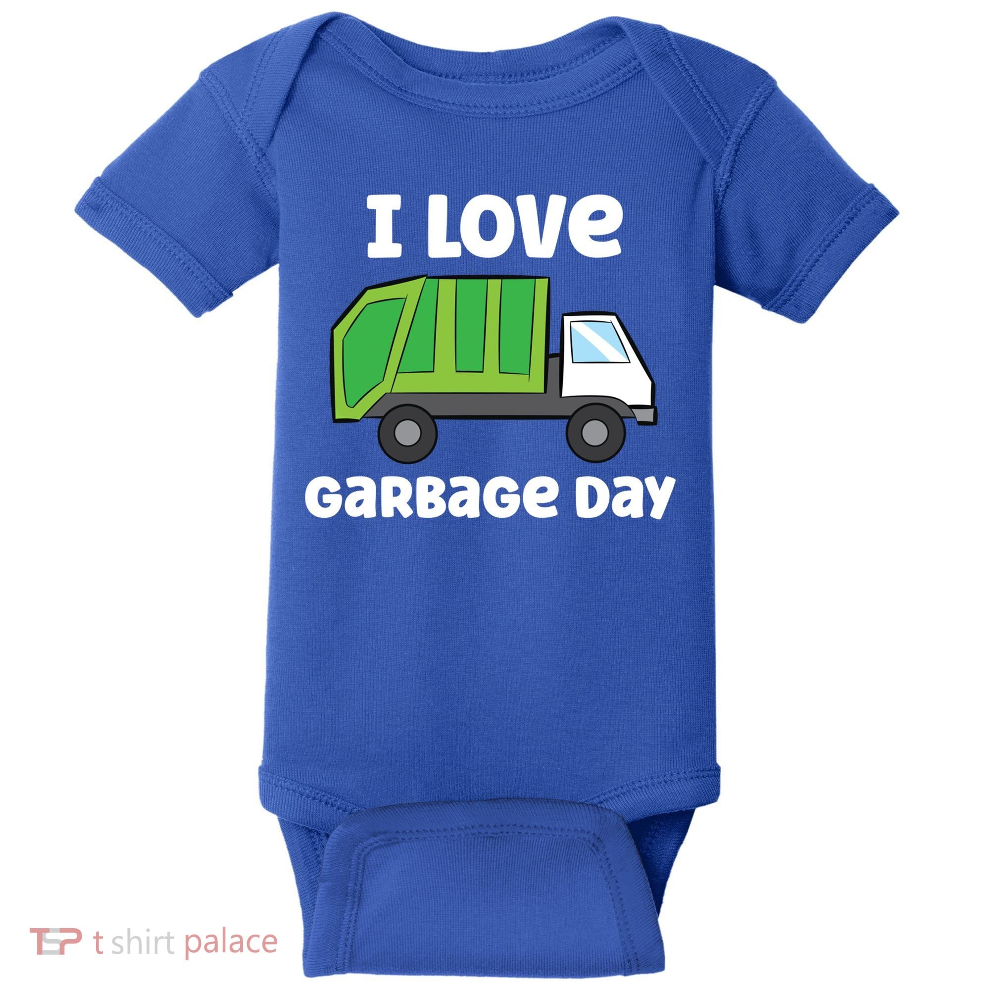 I Love Garbage Day Garbage Truck Gift Baby Bodysuit