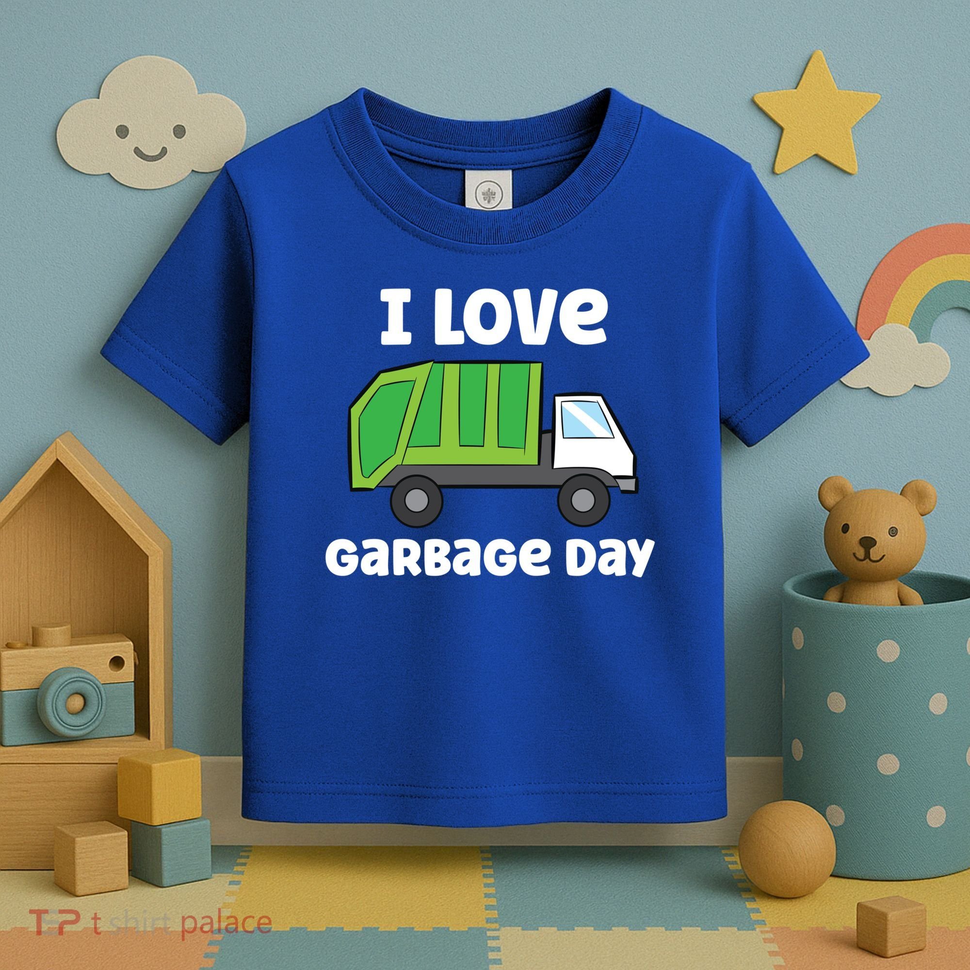 I Love Garbage Day Garbage Truck Gift Toddler T-Shirt