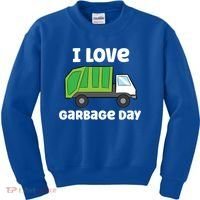 I Love Garbage Day Garbage Truck Gift Kids Sweatshirt thumb 0