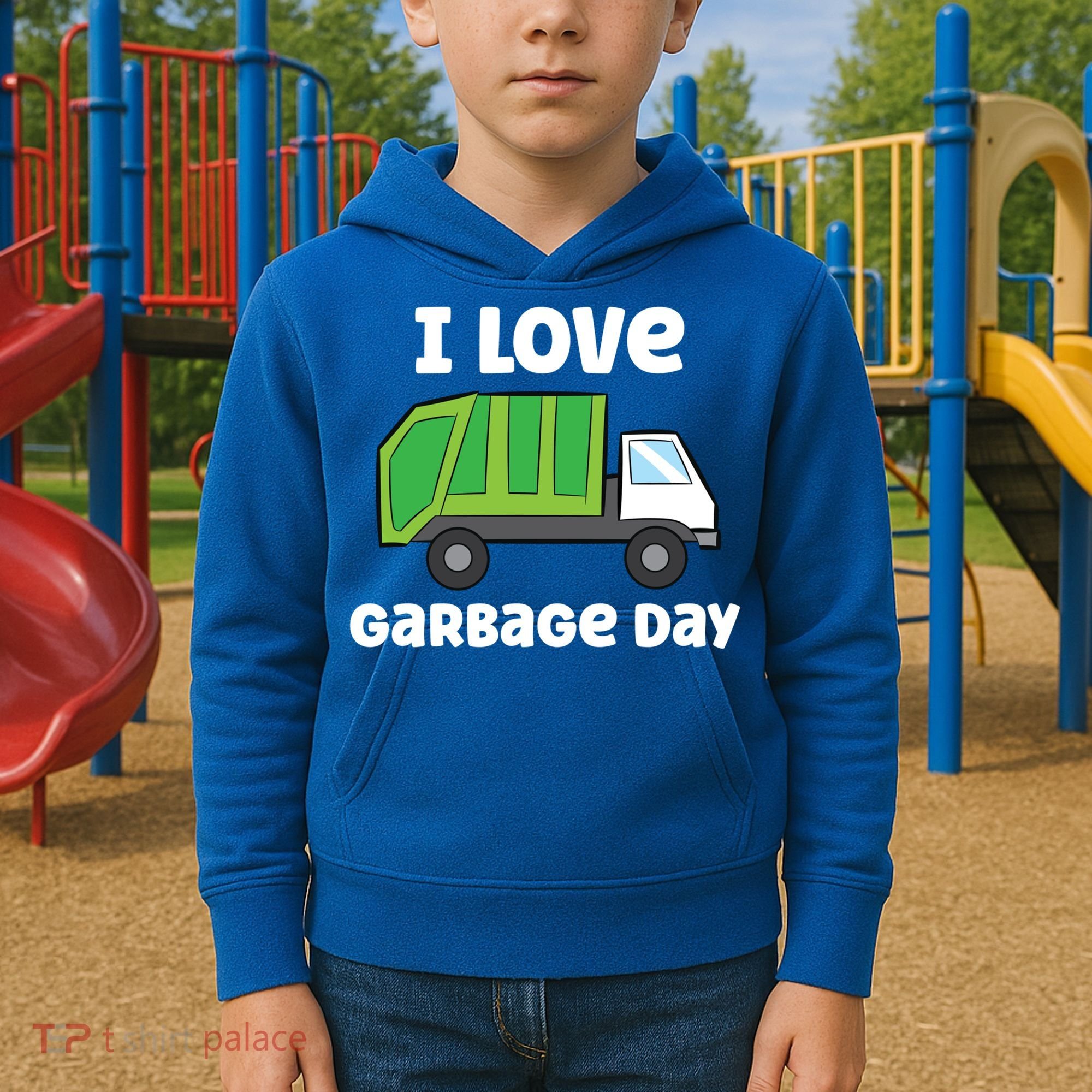 I Love Garbage Day Garbage Truck Gift Kids Hoodie