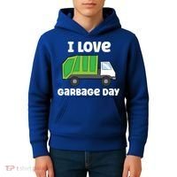 I Love Garbage Day Garbage Truck Gift Kids Hoodie thumb 4