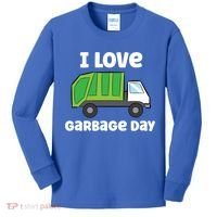 I Love Garbage Day Garbage Truck Gift Kids Long Sleeve Shirt thumb 0