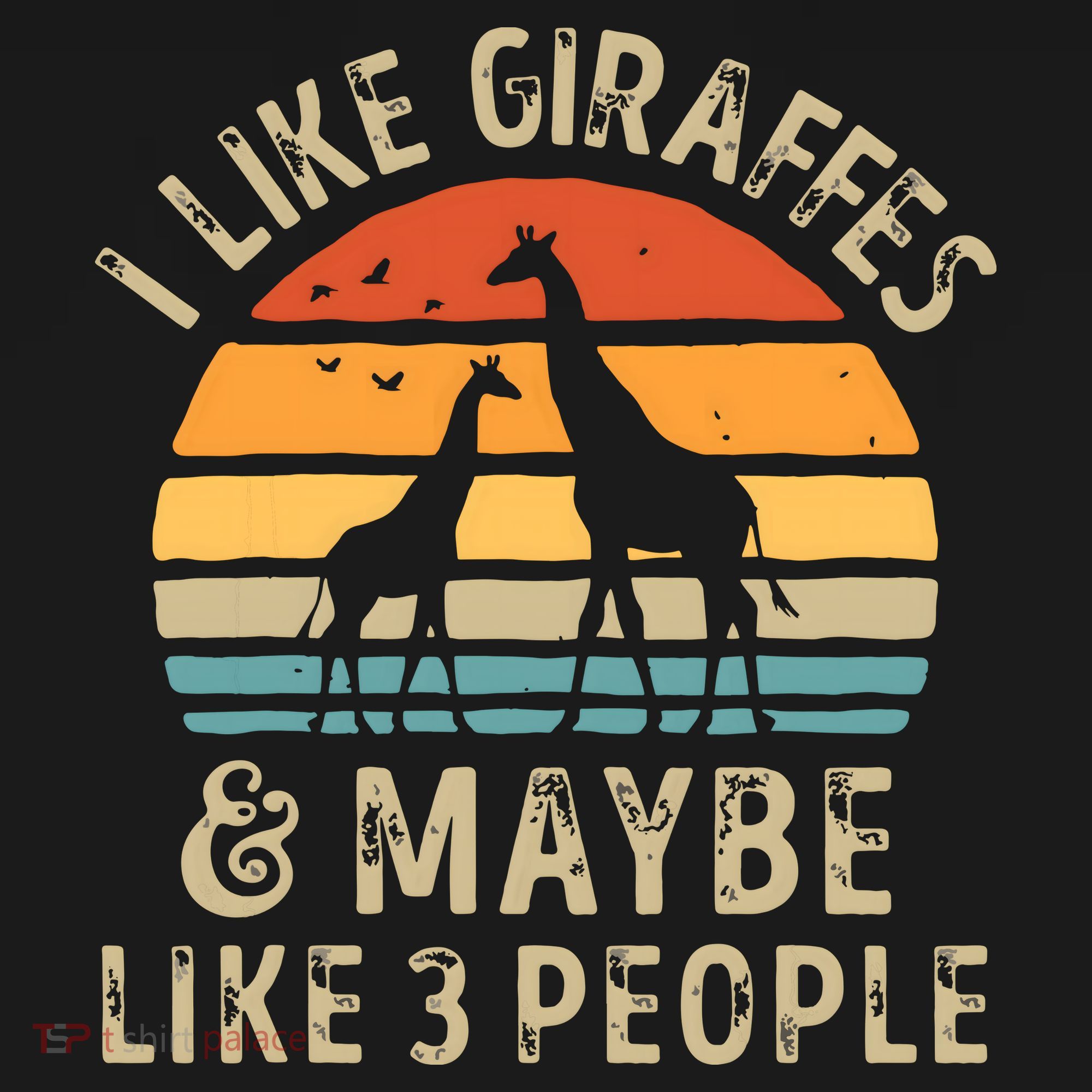 I Like Giraffes And Maybe 3 People Funny Giraffe Lover Retro Backpack