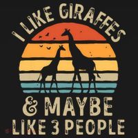 I Like Giraffes And Maybe 3 People Funny Giraffe Lover Retro Ornament thumb 1