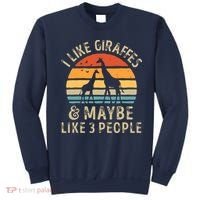 I Like Giraffes And Maybe 3 People Funny Giraffe Lover Retro Sweatshirt thumb 0