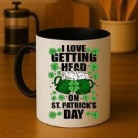 I Love Getting Head On St Patrick's Day Funny Holiday Coffee Mug thumb 4