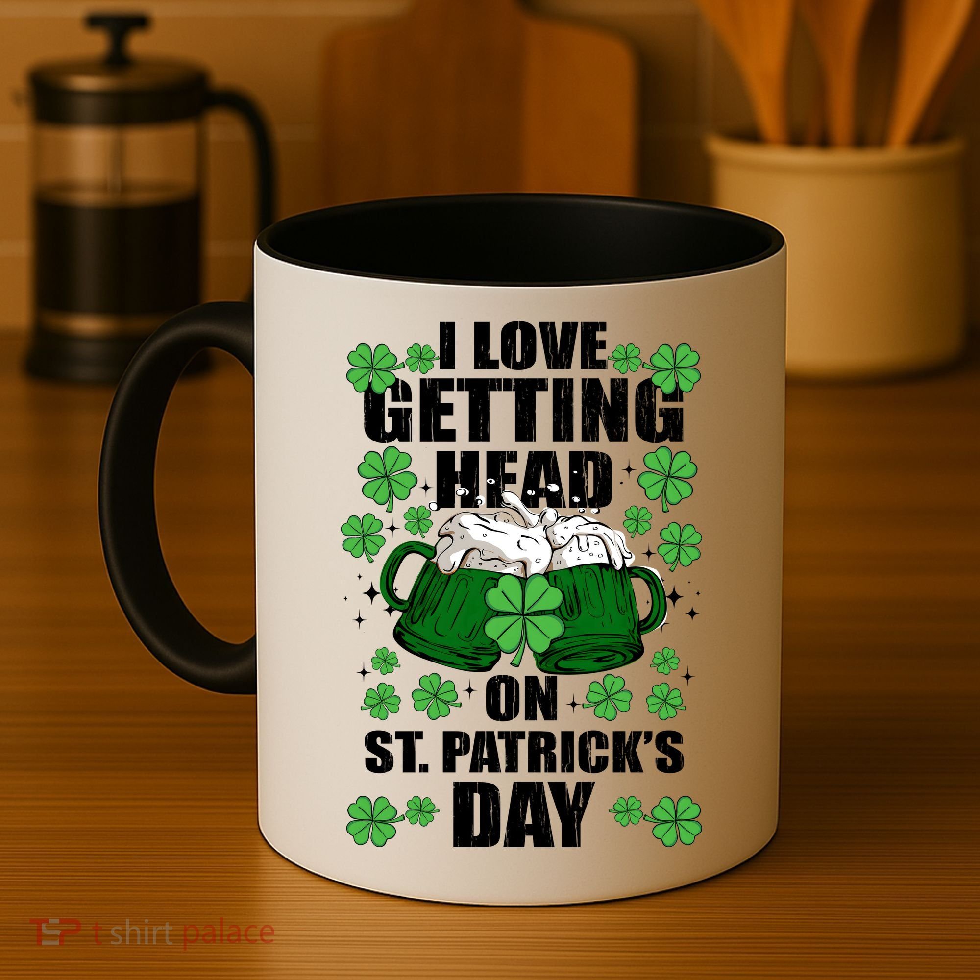 I Love Getting Head On St Patrick's Day Funny Holiday Coffee Mug