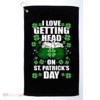 I Love Getting Head On St Patrick's Day Funny Holiday Golf Towel thumb 0