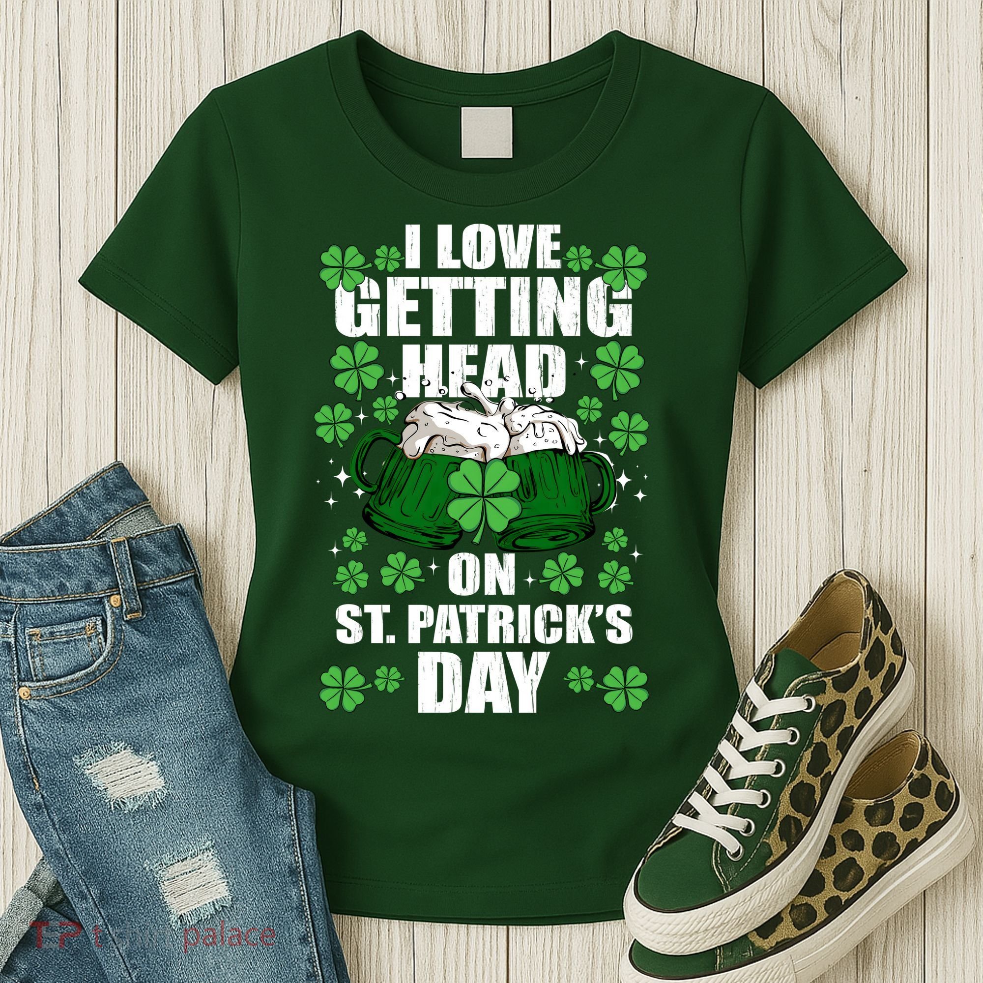 I Love Getting Head On St Patrick's Day Funny Holiday Women's T-Shirt