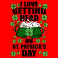 I Love Getting Head On St Patrick's Day Funny Holiday Santa Hat thumb 1