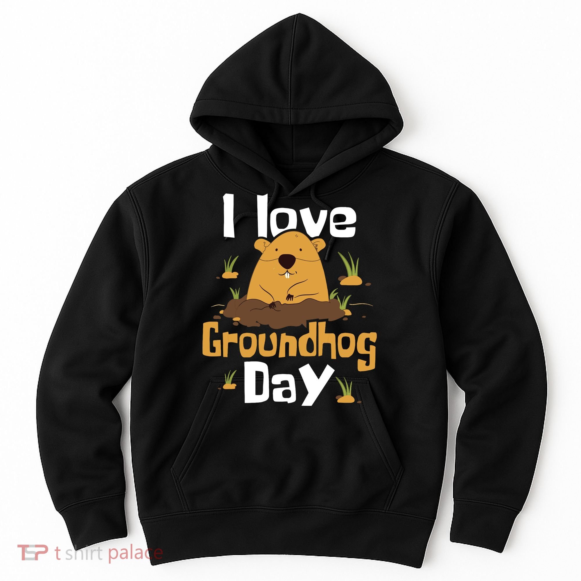 I Love Groundhog Day Funny Woodchuck Groundhog Day Hoodie