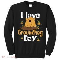 I Love Groundhog Day Funny Woodchuck Groundhog Day Sweatshirt thumb 0