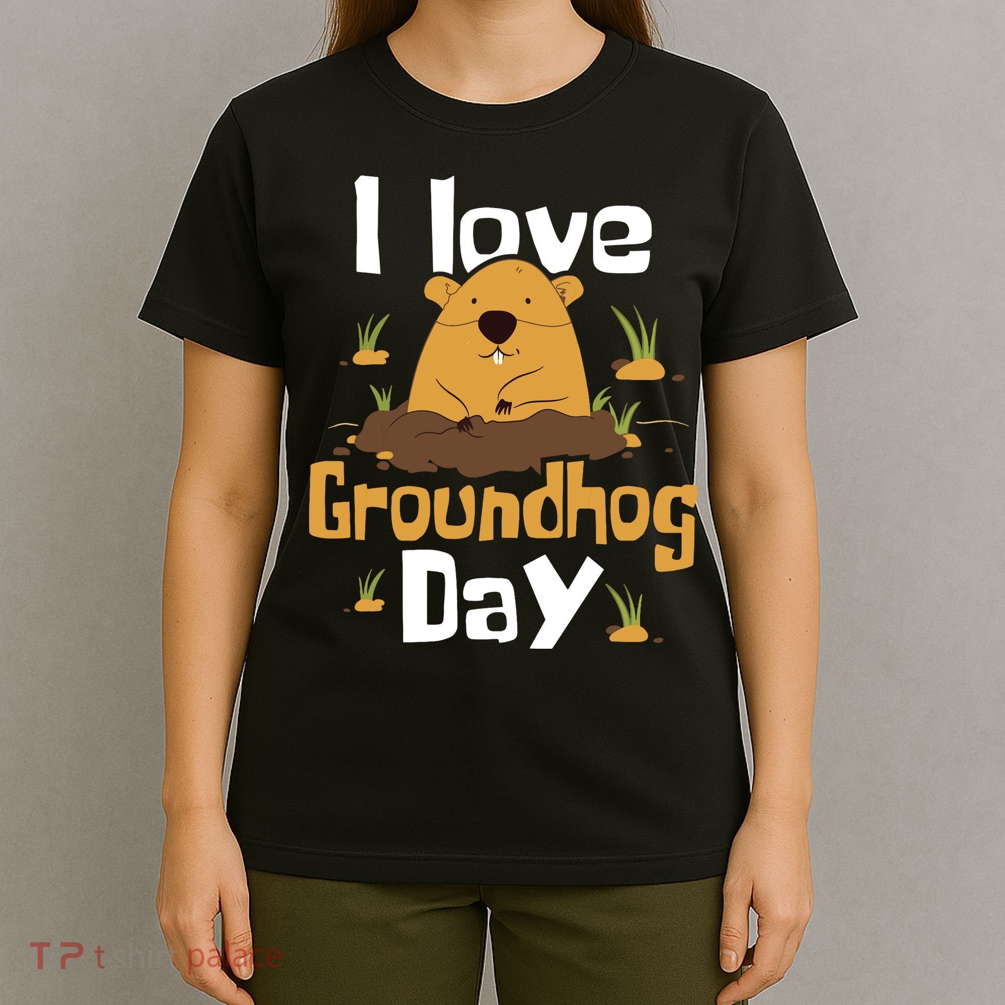 I Love Groundhog Day Funny Woodchuck Groundhog Day T-Shirt