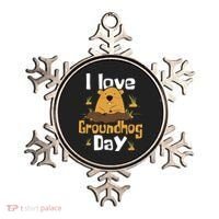 I Love Groundhog Day Funny Woodchuck Groundhog Day Ornament thumb 0