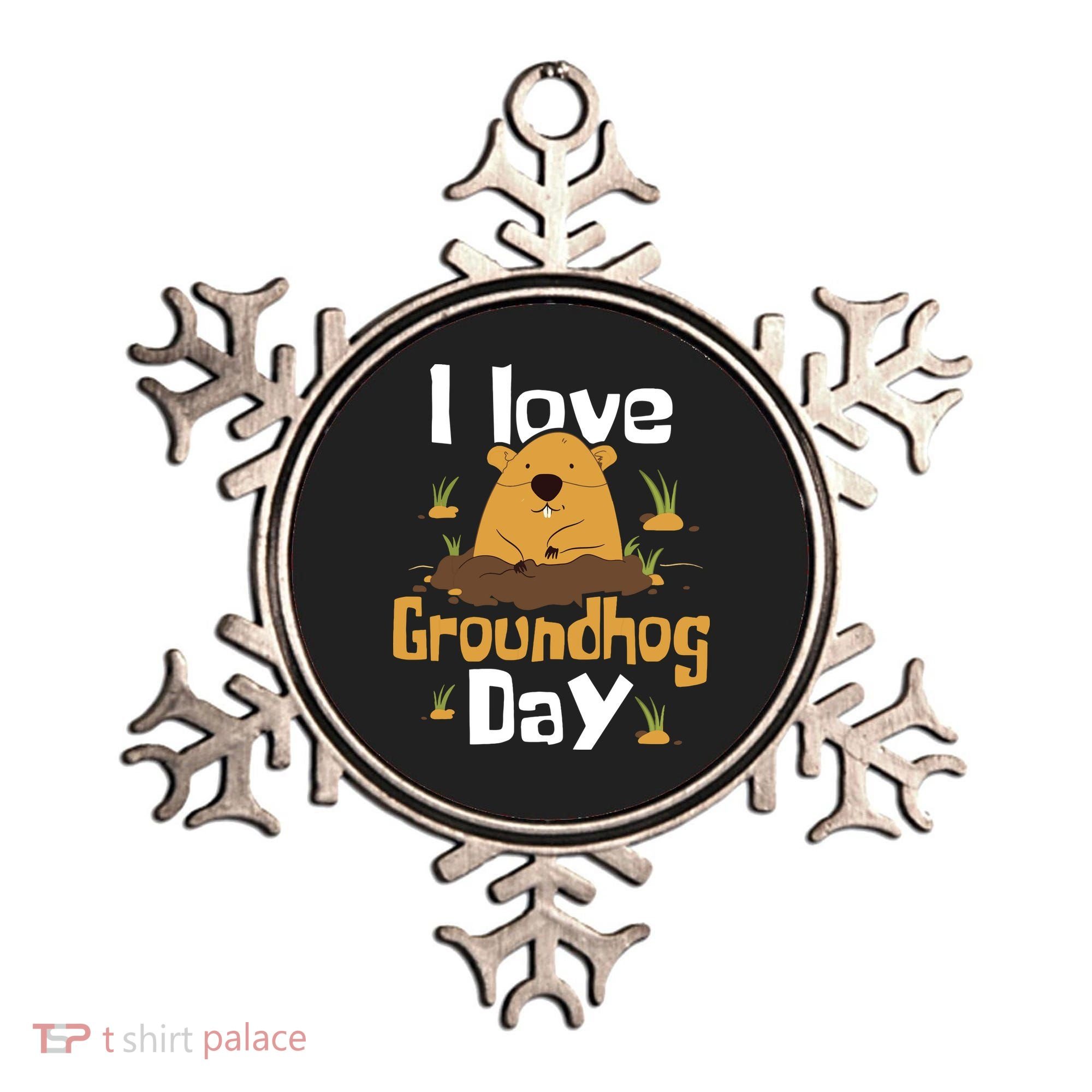 I Love Groundhog Day Funny Woodchuck Groundhog Day Ornament