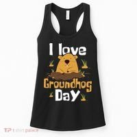 I Love Groundhog Day Funny Woodchuck Groundhog Day Women's Tank Top thumb 0
