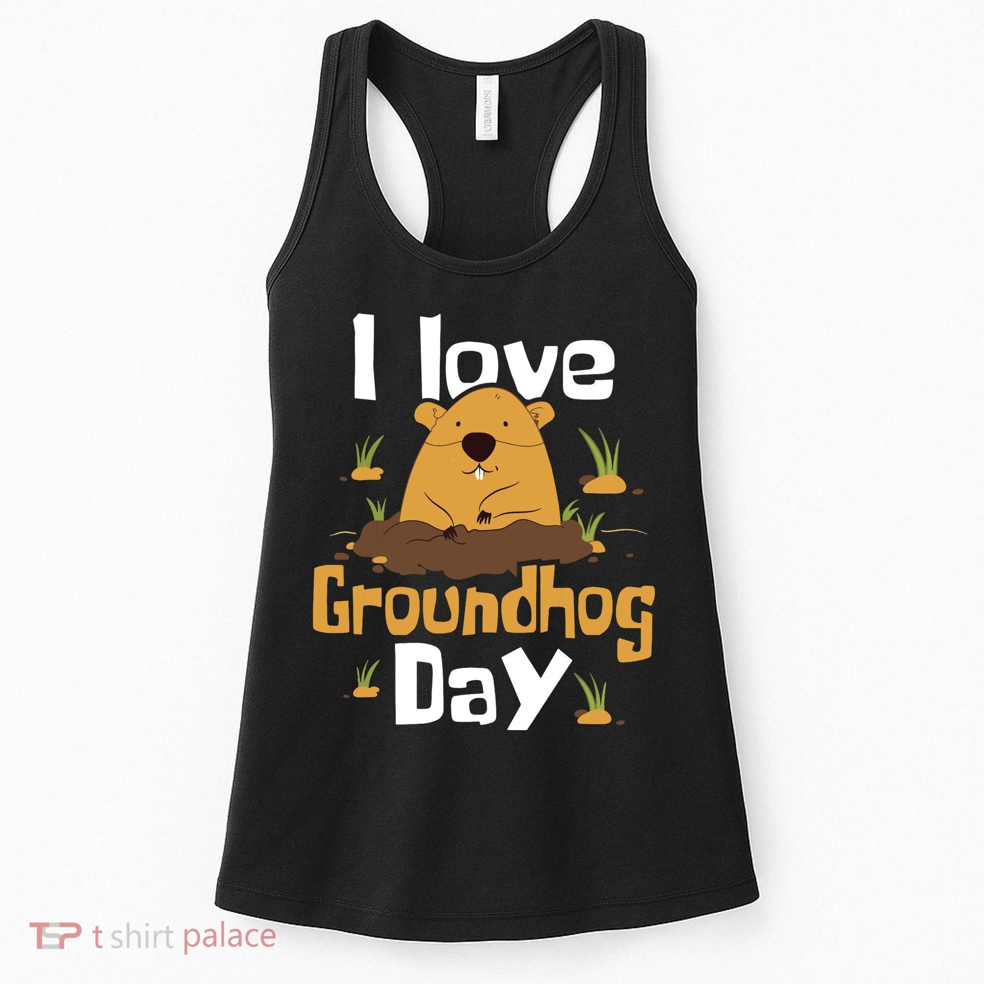 I Love Groundhog Day Funny Woodchuck Groundhog Day Women's Tank Top
