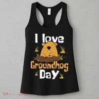 I Love Groundhog Day Funny Woodchuck Groundhog Day Women's Tank Top thumb 3