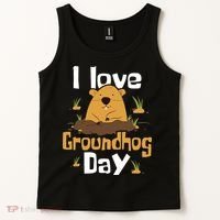 I Love Groundhog Day Funny Woodchuck Groundhog Day Tank Top thumb 2