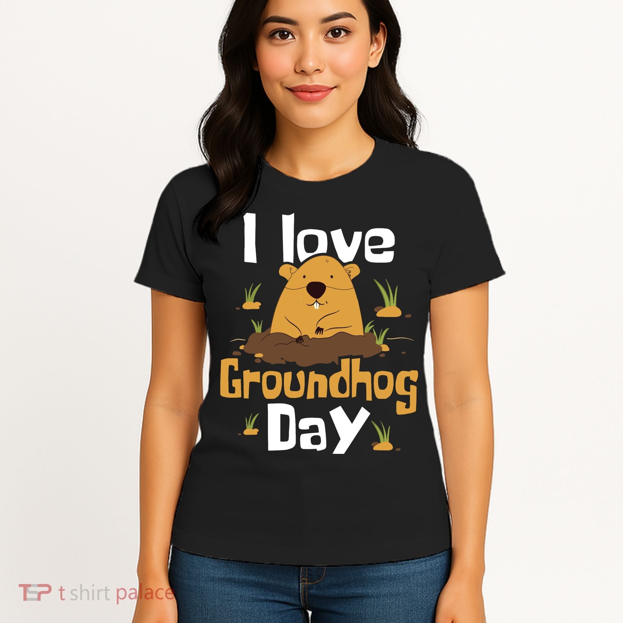 I Love Groundhog Day Funny Woodchuck Groundhog Day Women's T-Shirt