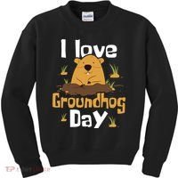 I Love Groundhog Day Funny Woodchuck Groundhog Day Kids Sweatshirt thumb 0