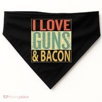 I Love Guns And Bacon Funny Gun Lover Gift USA-Made Doggie Bandana thumb 0