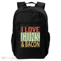 I Love Guns And Bacon Funny Gun Lover Gift Backpack thumb 0