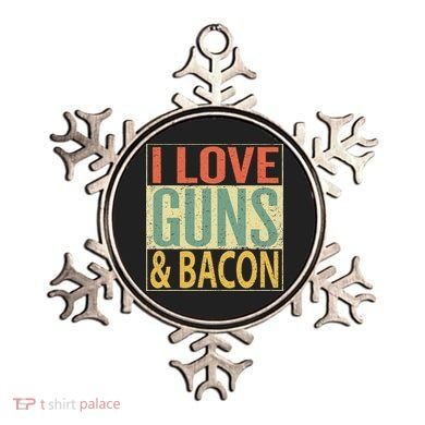 I Love Guns And Bacon Funny Gun Lover Gift Ornament