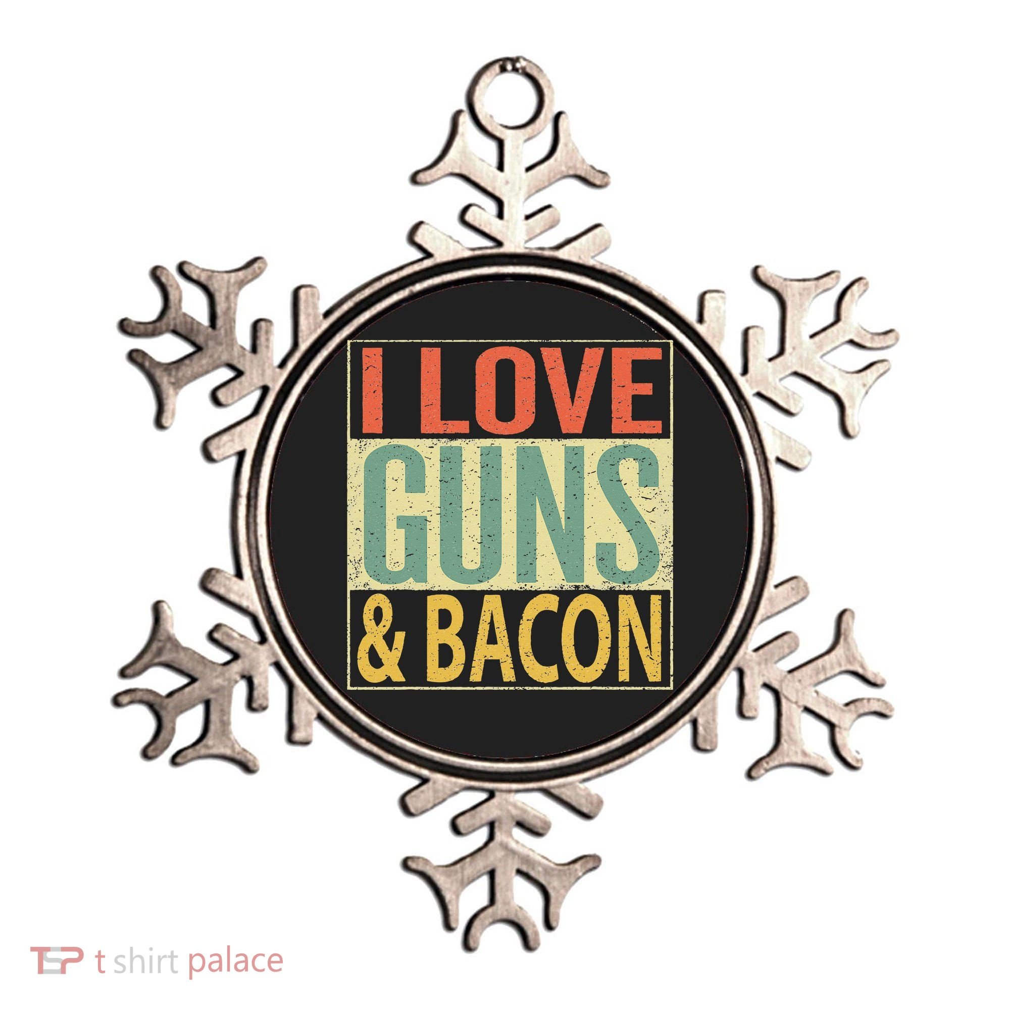 I Love Guns And Bacon Funny Gun Lover Gift Ornament