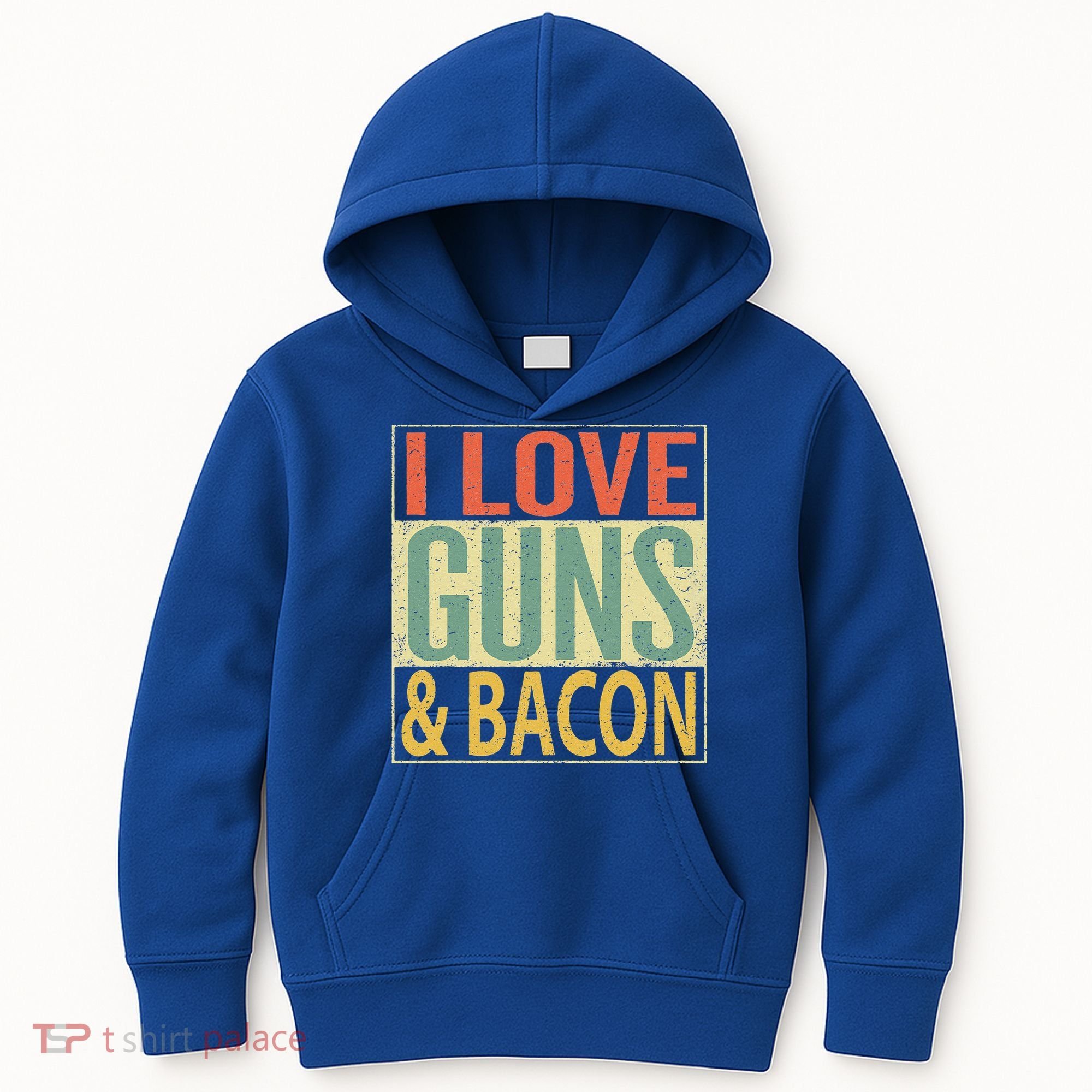 I Love Guns And Bacon Funny Gun Lover Gift Kids Hoodie